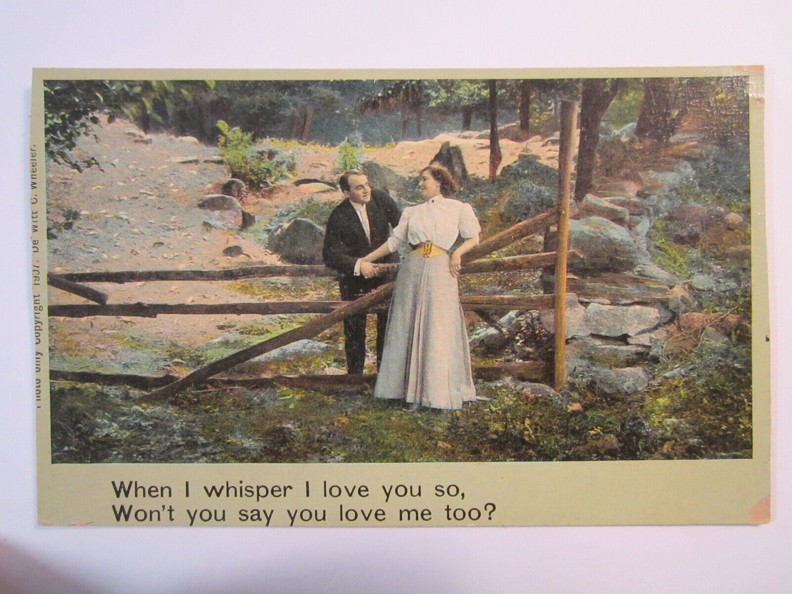 Postcard Eismann Leipzig 1907 Card When I Whisper I Love You Vintage Scene 1681