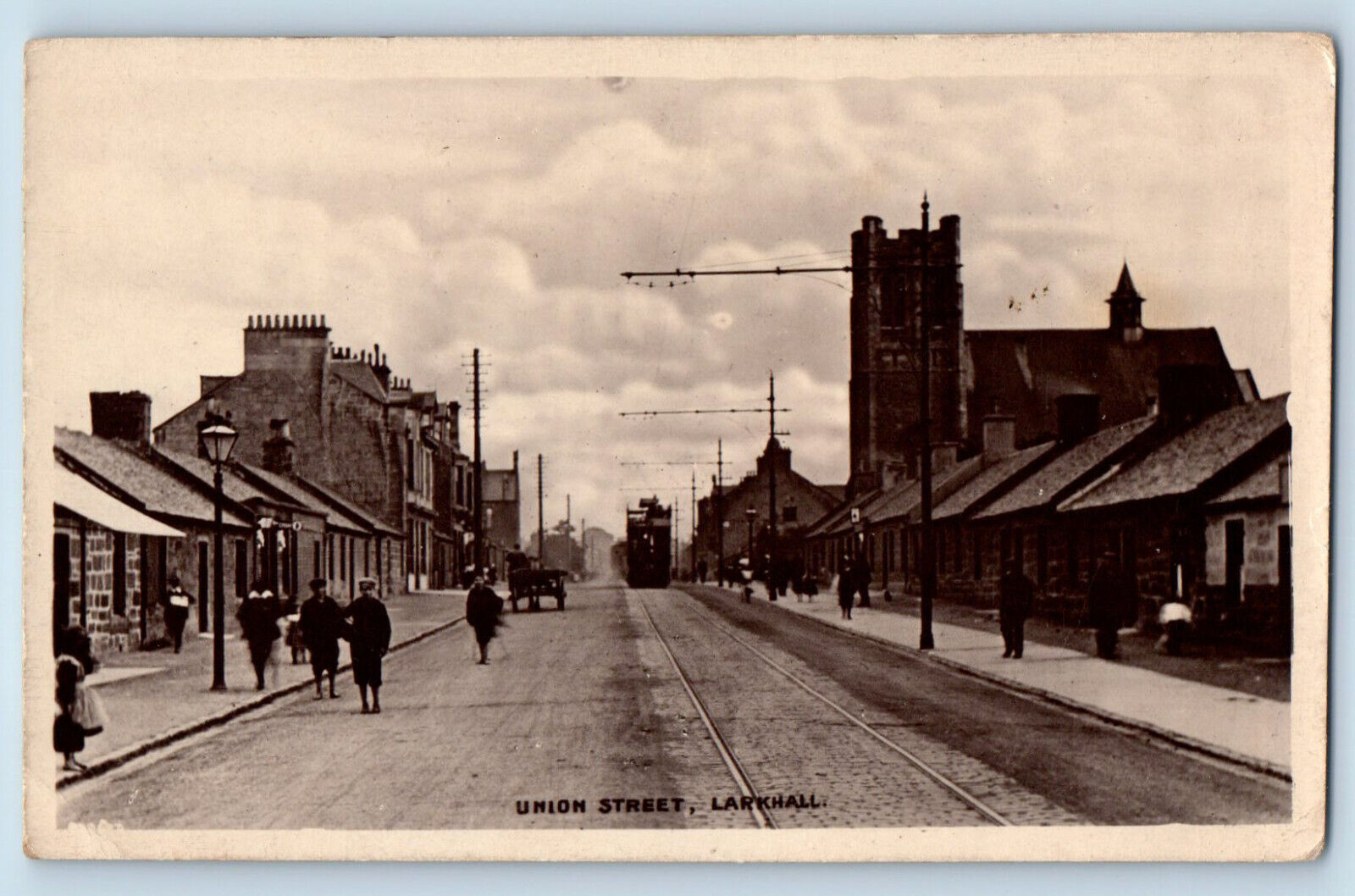South Lanarkshire Scotland Postcard Union Street Larkhall c1930\'s RPPC Photo