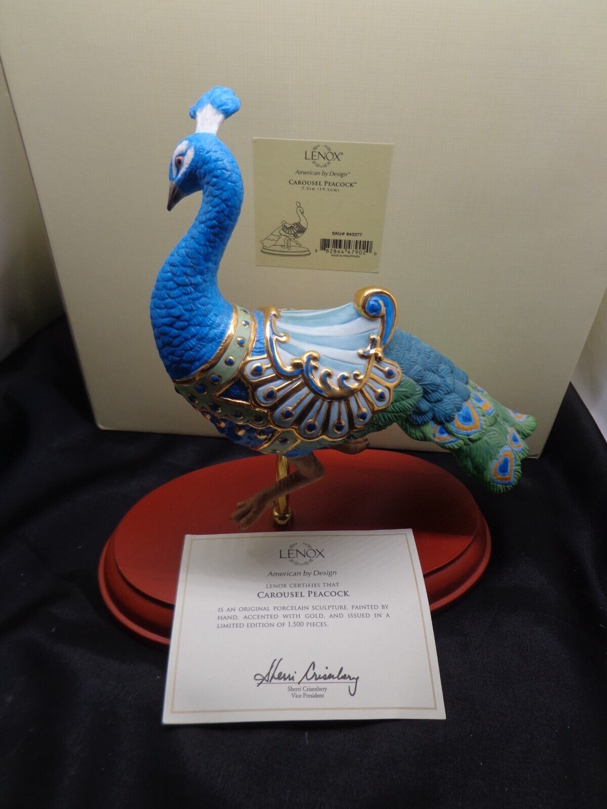Lenox  Porcelain Limited Edition Carousel PEACOCK - Box, Certificate