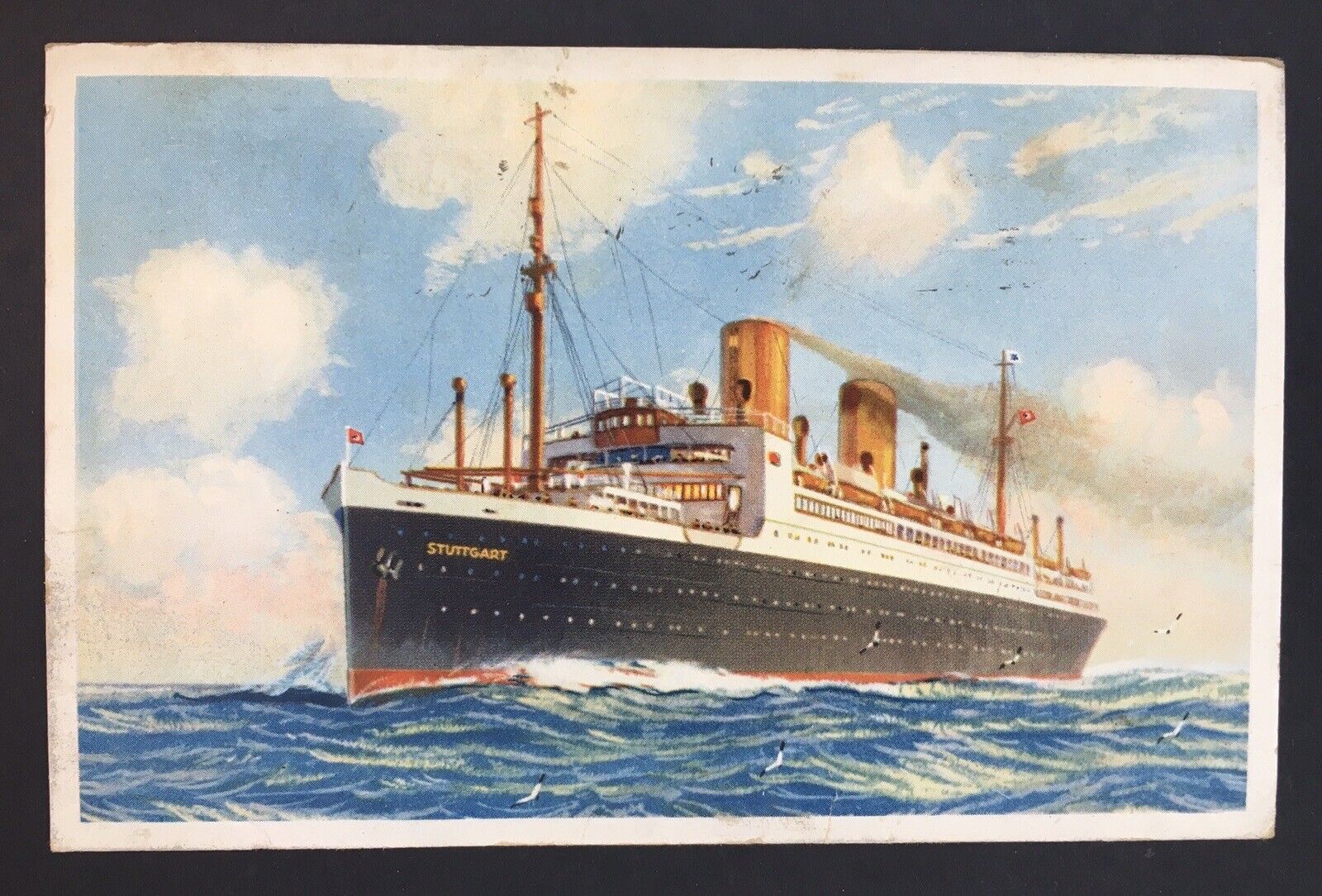 Vintage Postcard - Norddeutscher Lloyd “Stuttgart” Passenger Ship WB 1936