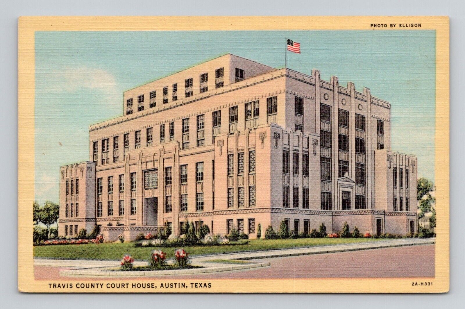Postcard Travis County Court House in Austin Texas, Vintage Linen N1