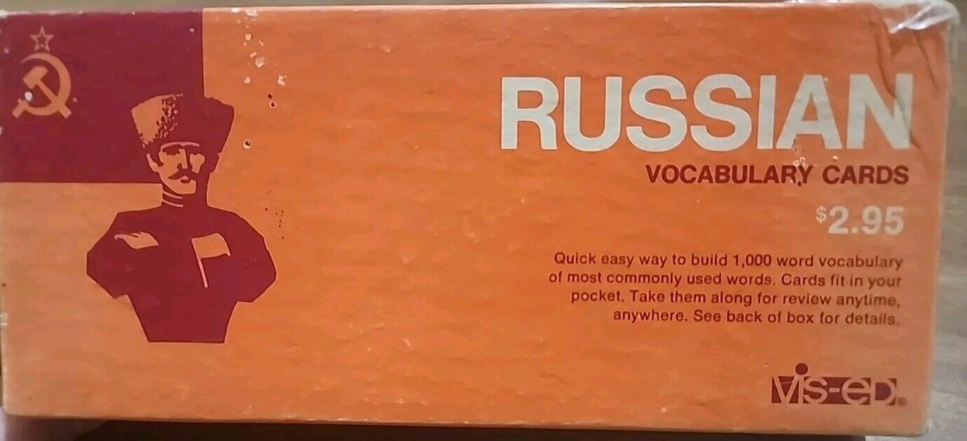 Russian Vocabulary Flash Cards Vintage 1000pc Set Vis-ed 