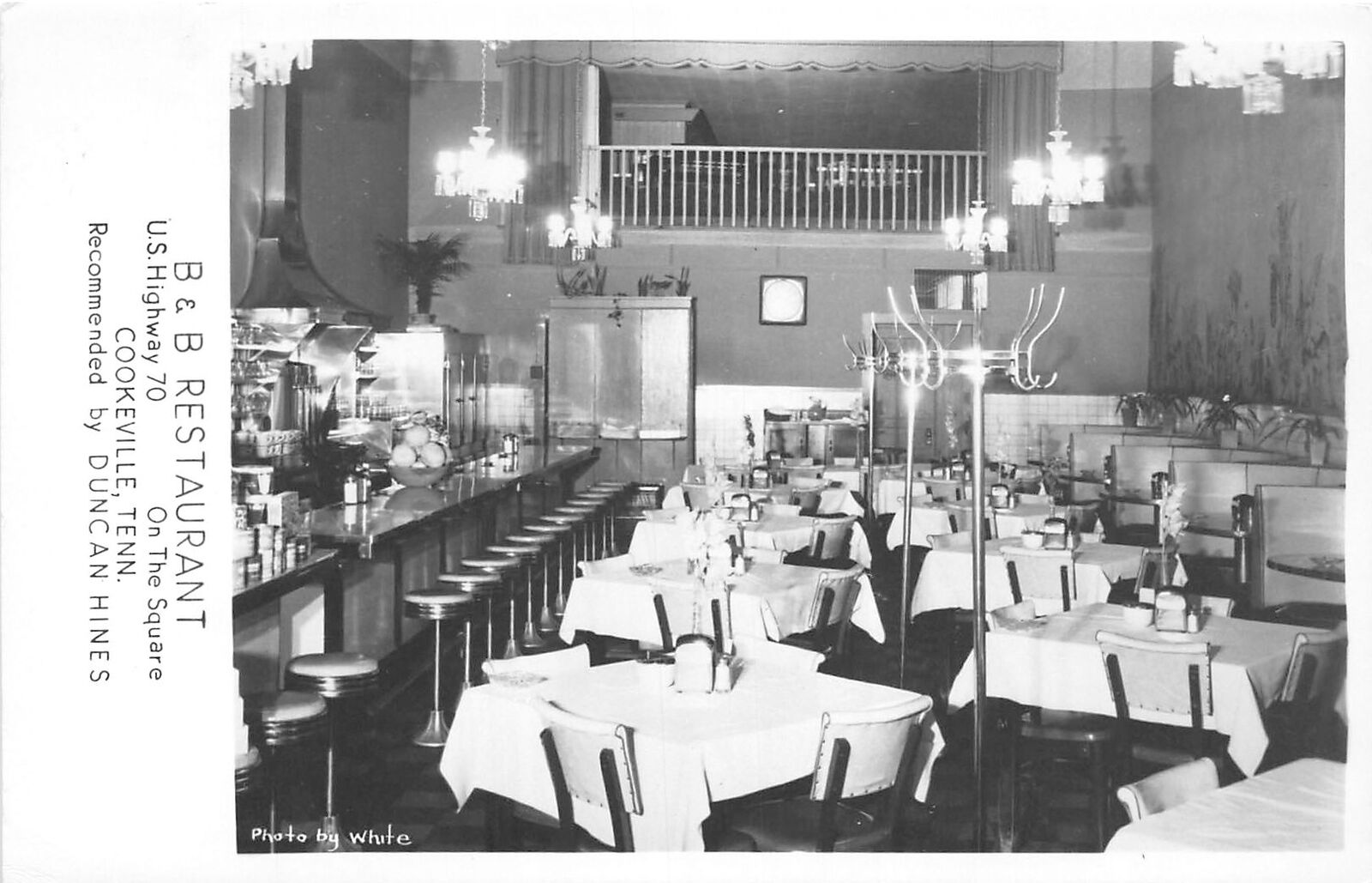 J46/ Cookeville Tennessee Postcard RPPC c1950s Interior B&B Restaurant 190