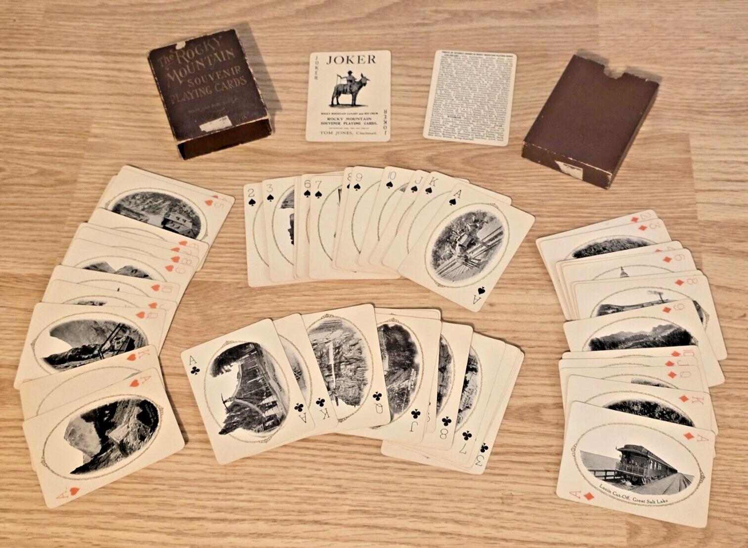 1906 Rocky Mountain Souvenir Playing Cards Full Deck Colorado Utah Wyoming Photo