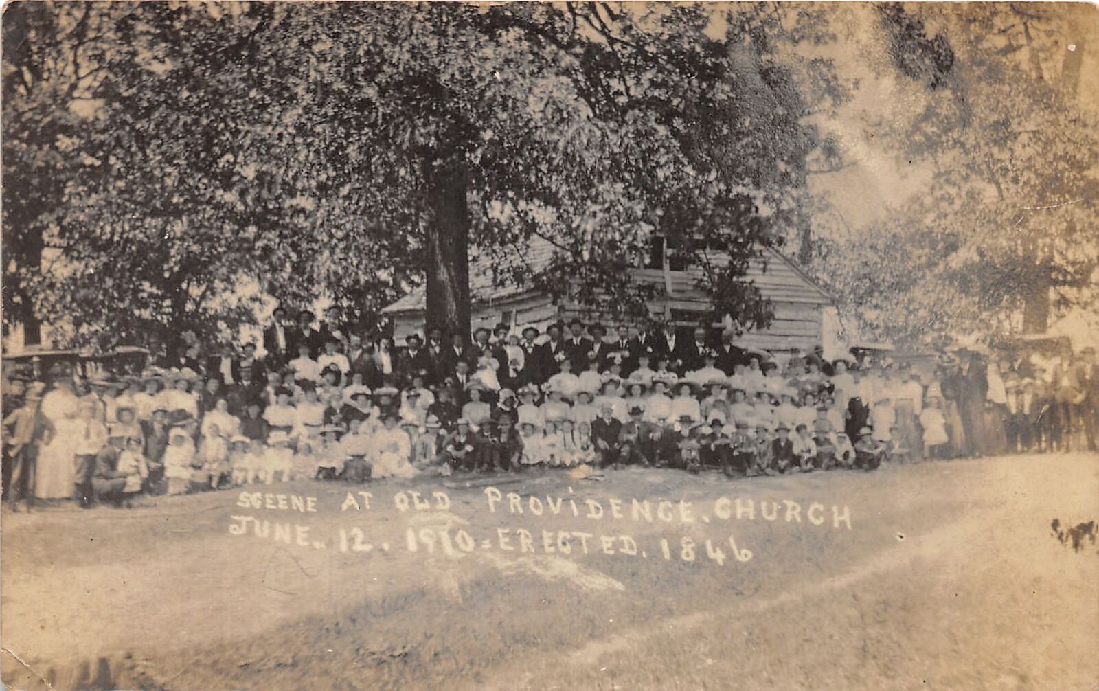 J64/ Fredericksburg Indiana RPPC Postcard c1910 Providence Church Built 1846 5