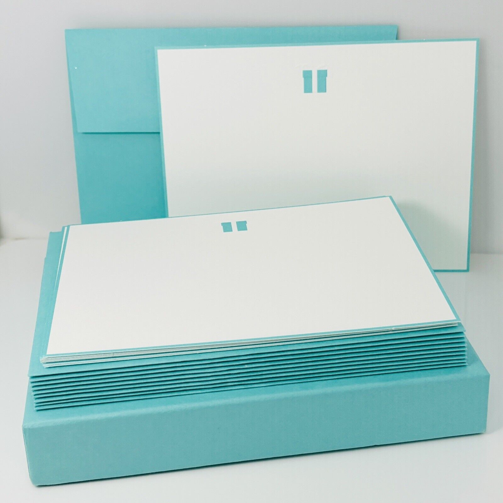 Tiffany & Co Blank Note Cards Greeting Thank You Embossed Blue Gift Box Ribbon