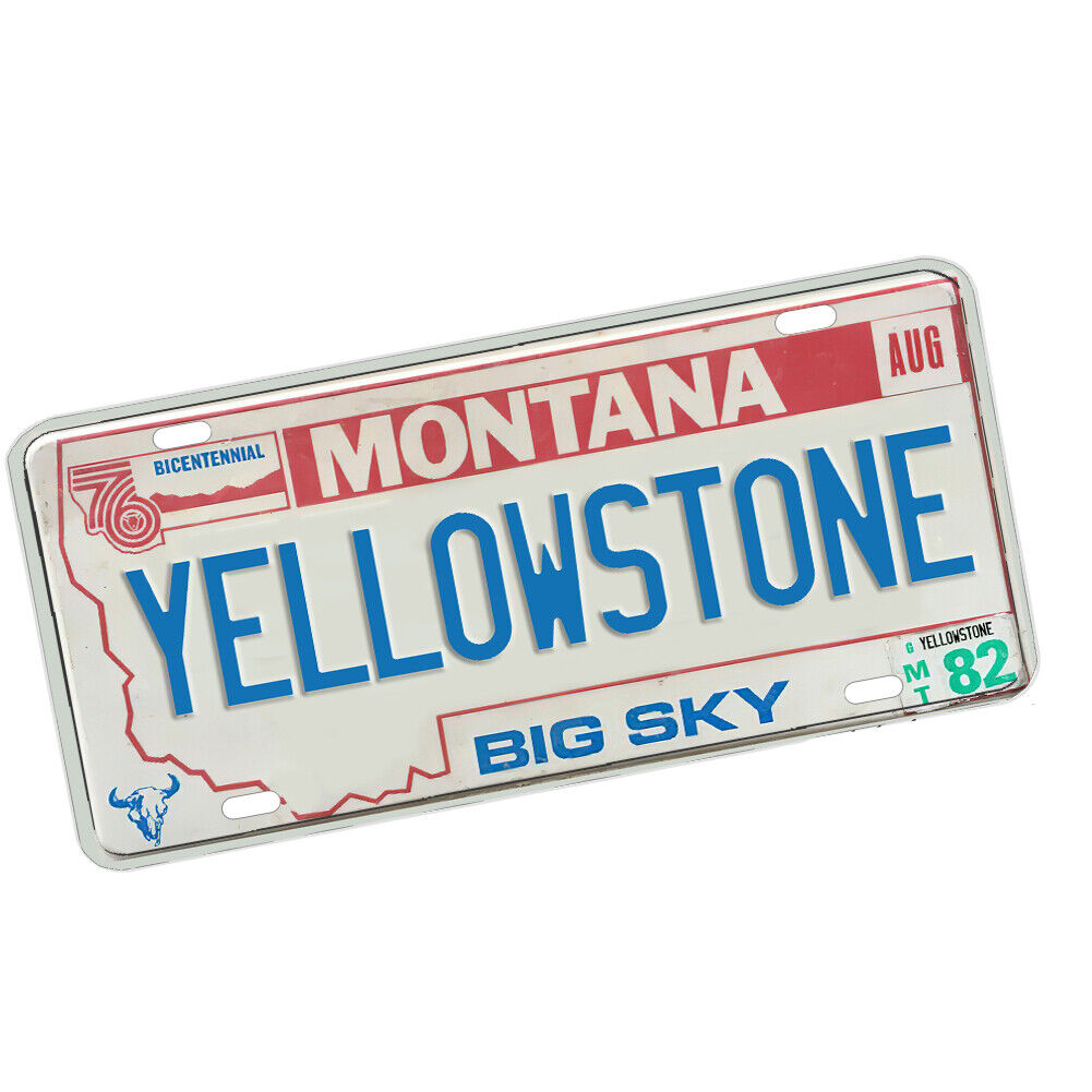 1976 Montana Big Sky Yellowstone Designs Novelty License Plate Reproduction