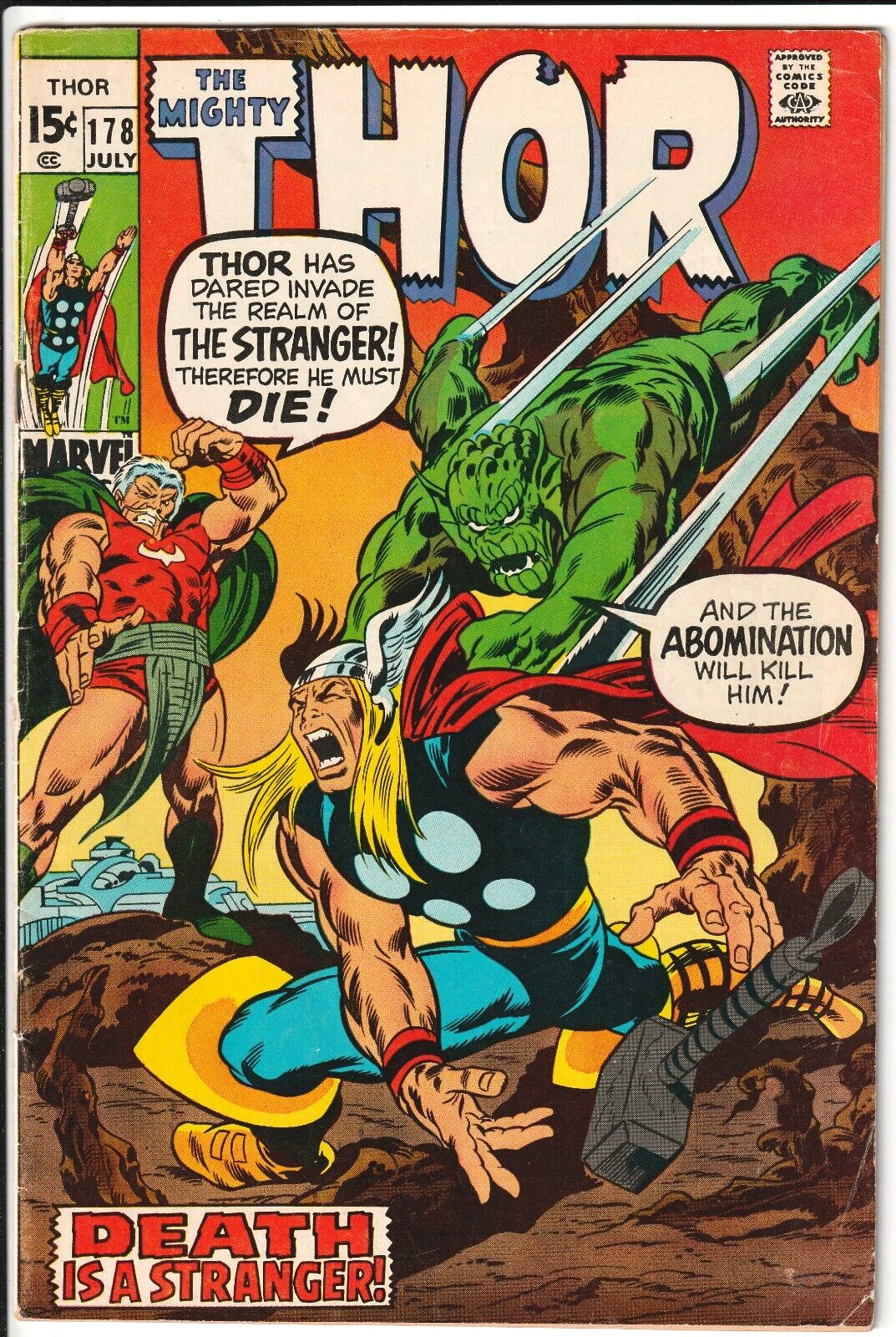 Thor #178 1970 Marvel Comics 5.0 VG/FN JOHN BUSCEMA COVER EARLY BRONZE AGE