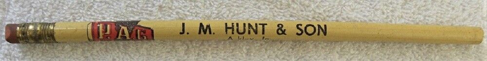 Vintage J.M. Hunt P.A.G. Pfister Corn,Ackley,Iowa,Carl Henningsen,Dike IA Pencil