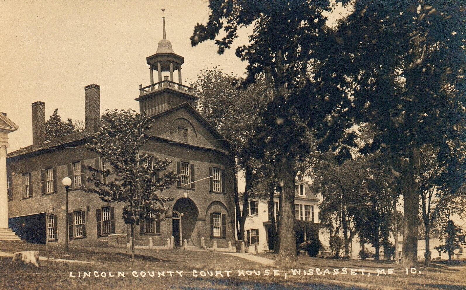 Real Photo Lincoln County Court House Wiscasset  ME Maine Postcard