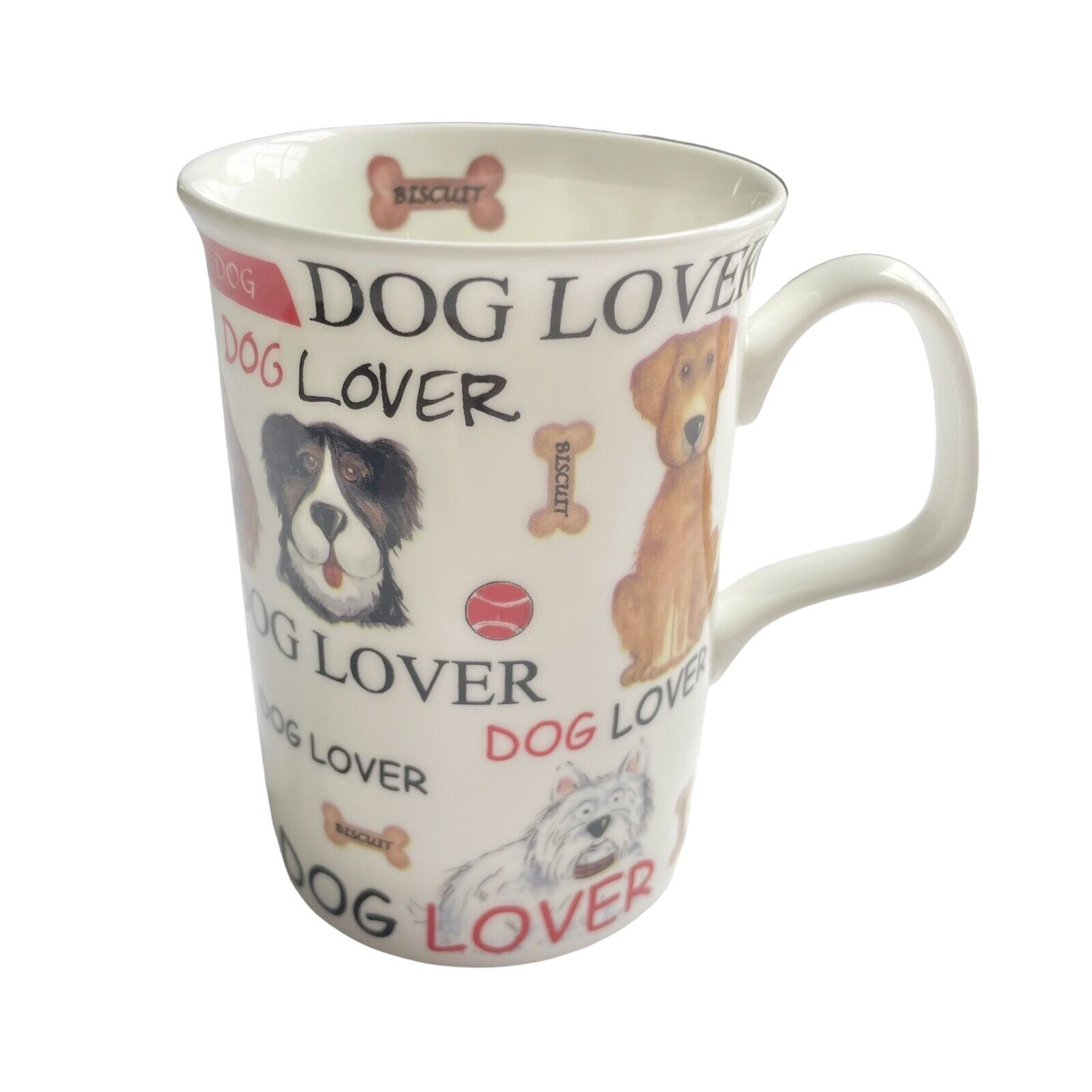 DOG LOVER Mug Fine Bone China Roy Kirkham England 11 oz. Various Dog Breeds EUC