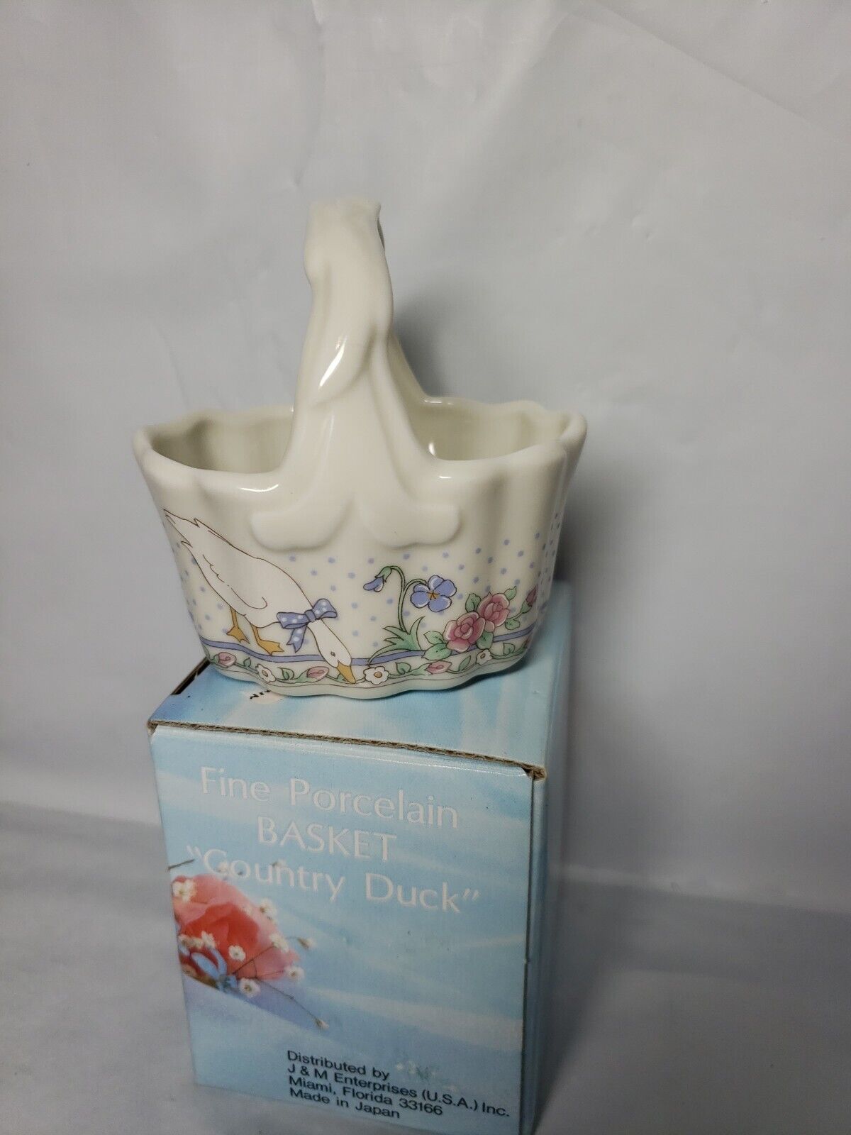 Country Duck Porcelain Basket By J&M Enterprises