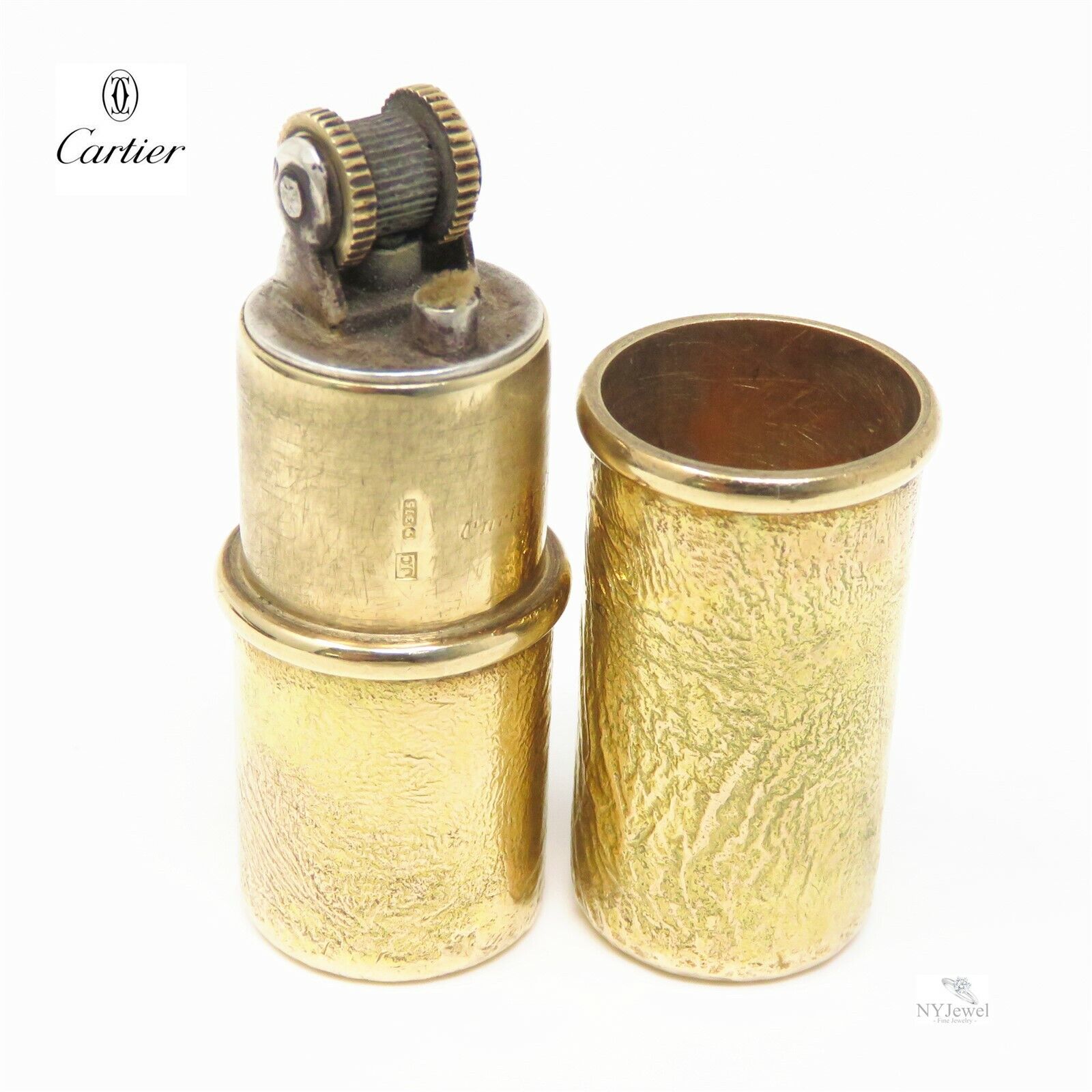NYJEWEL Cartier London 9k Gold Lipstick Cigarette Lighter