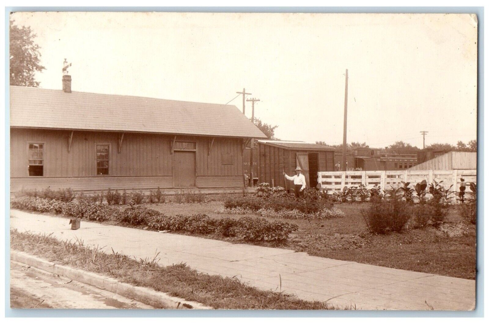 c1910\'s Depot Station Burlington Iowa IA RPPC Photo Unposted Antique Postcard