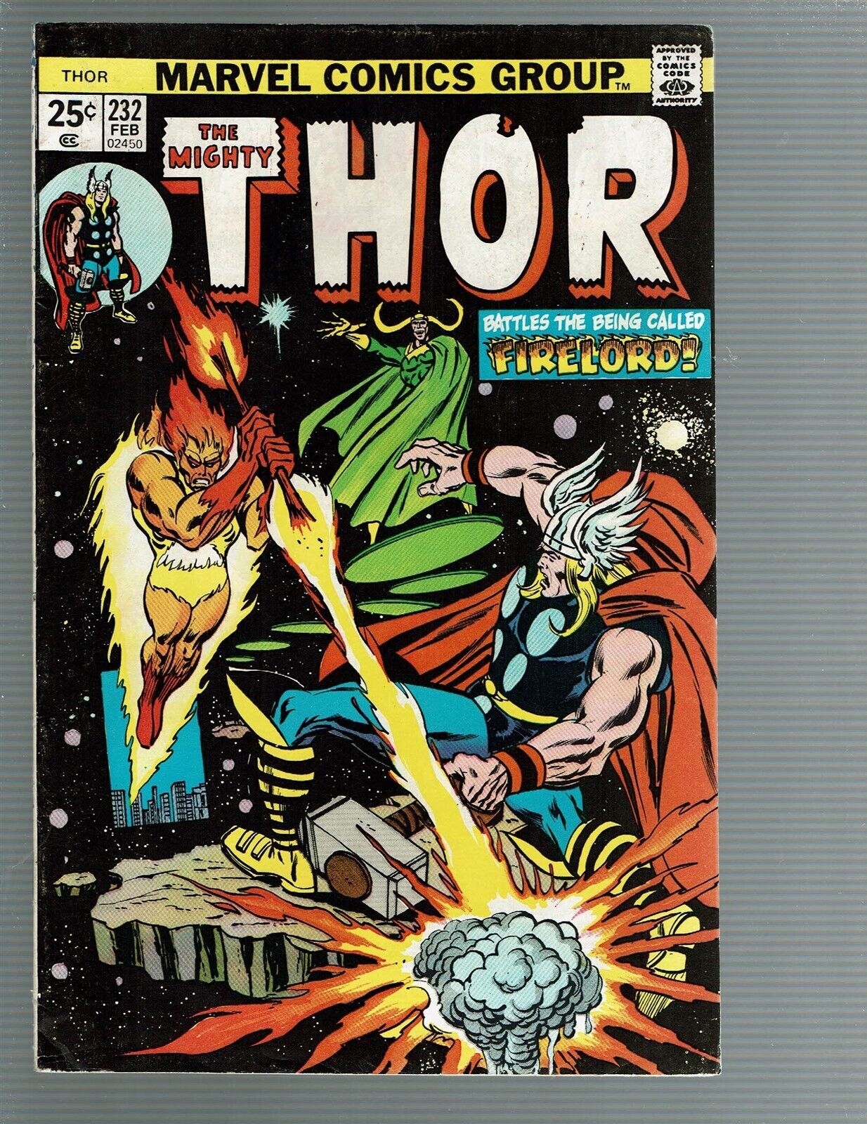 The Mighty Thor 232 Firelord Loki battle Thor VF