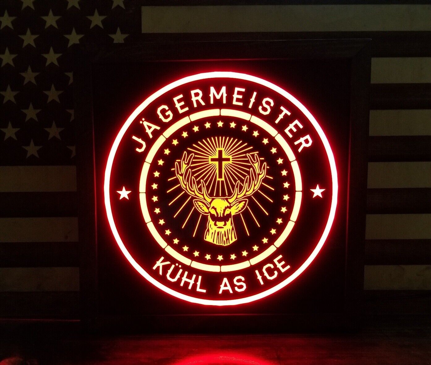 Custom Jagermeister LED Sign Personalized, Home bar pub Sign, Lighted non neon