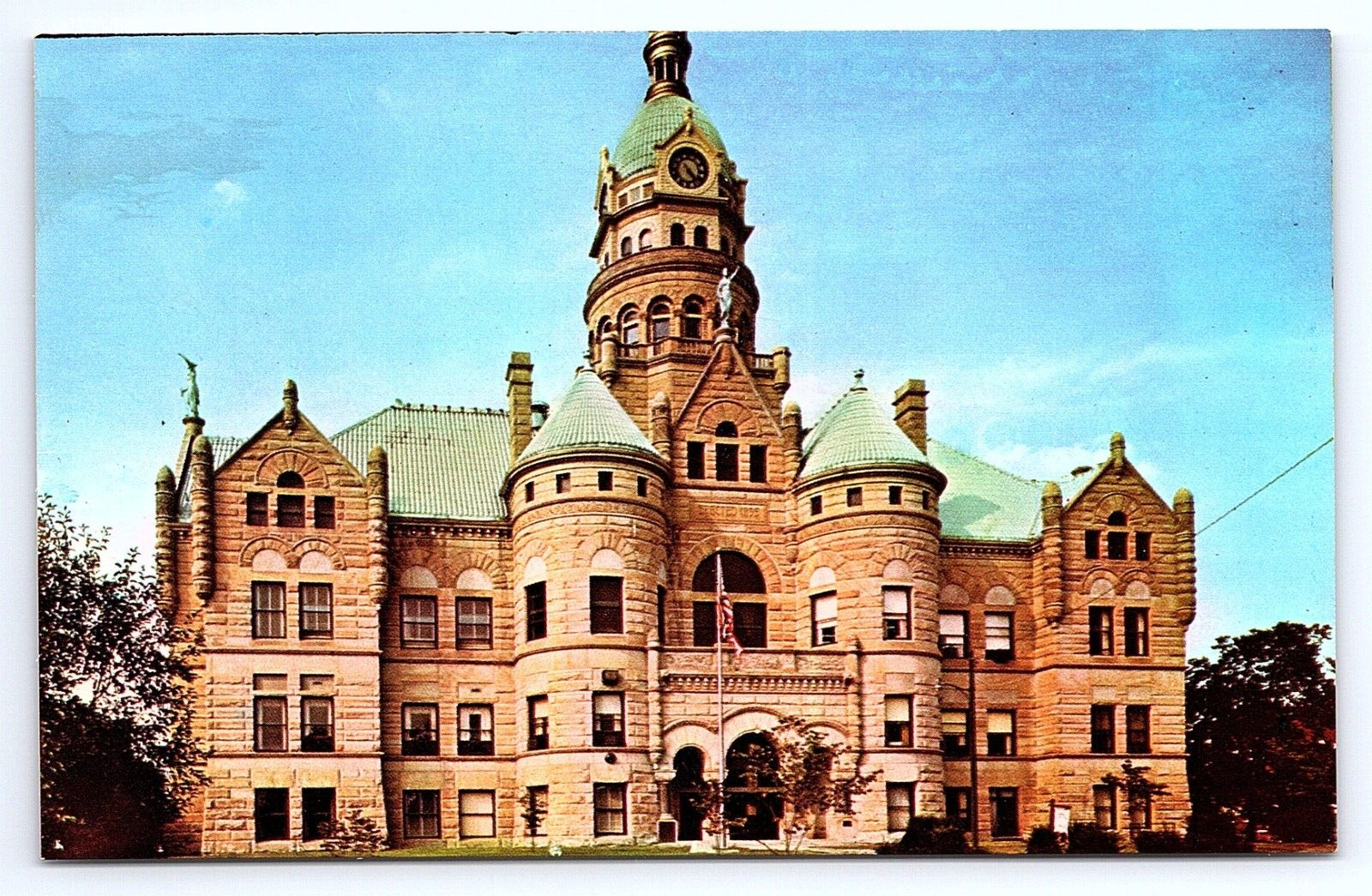 Postcard Trumbull County Court House Warren Ohio OH