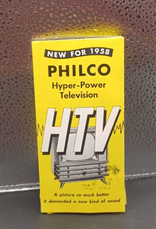 1958 Philco Hyper Power Television T.V HTV Fold Out Advertising Brochure