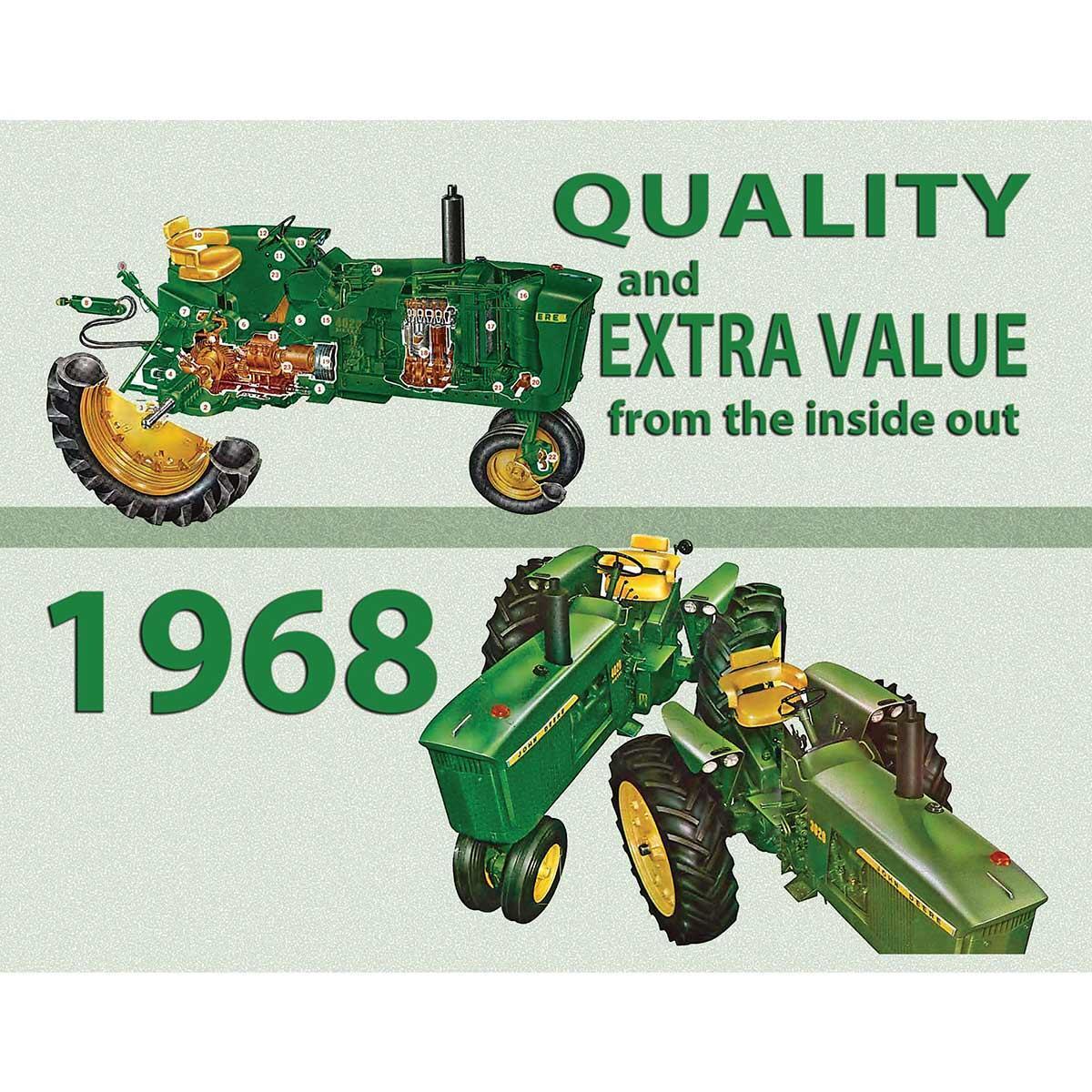 2024 Vintage John Deere 12 Month Calendar Featuring Tractors from 1968