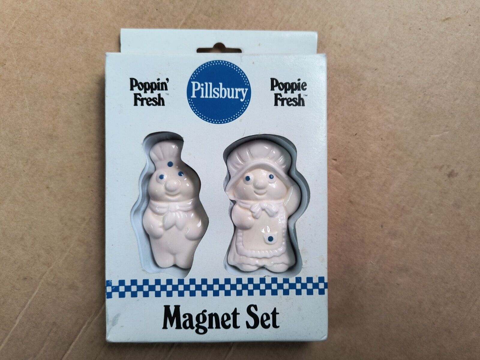 Vintage Pillsbury Dough Boy and Girl Magnet Set Ceramic 1988 Poppin\