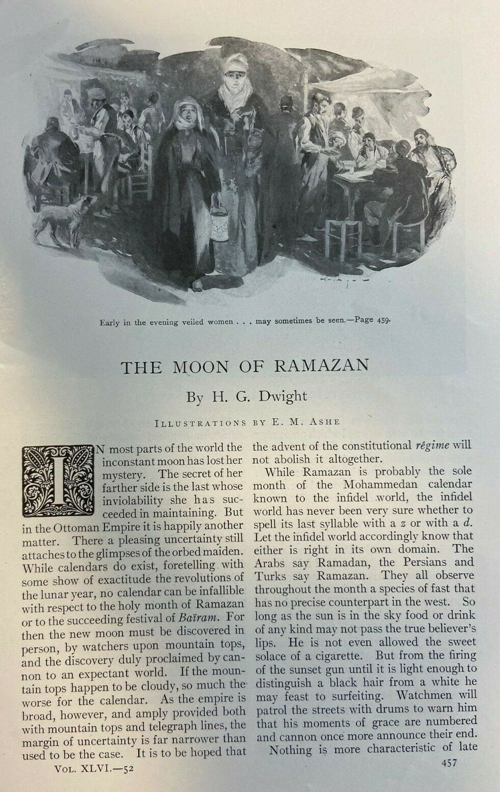 1909 Turkey Ottoman Empire Celebrating the Moon of Ramazan illustrated