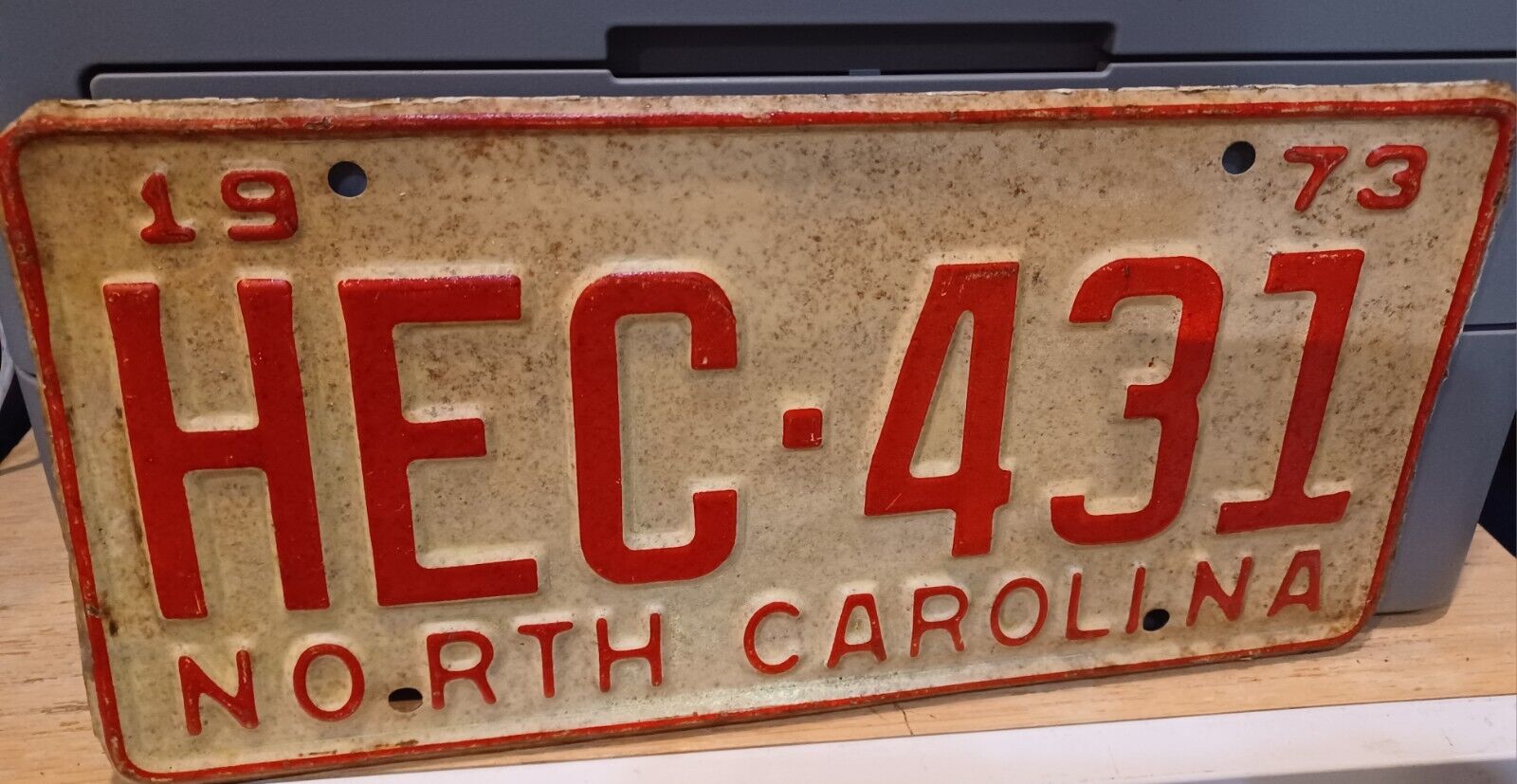 1973 NORTH CAROLINA NC LICENSE PLATE TAG HEC-431