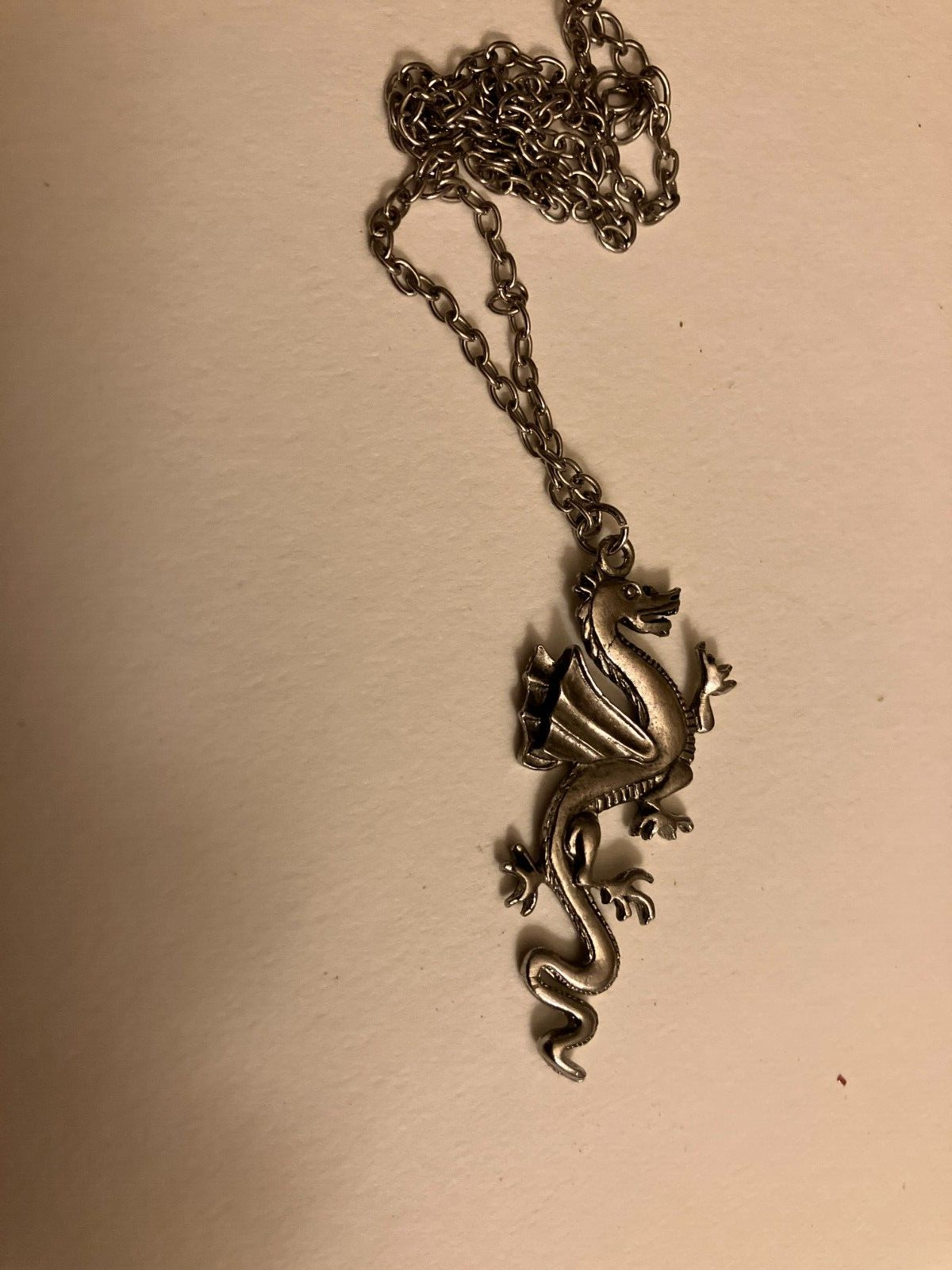 vintage estate dragon figural  chain necklace