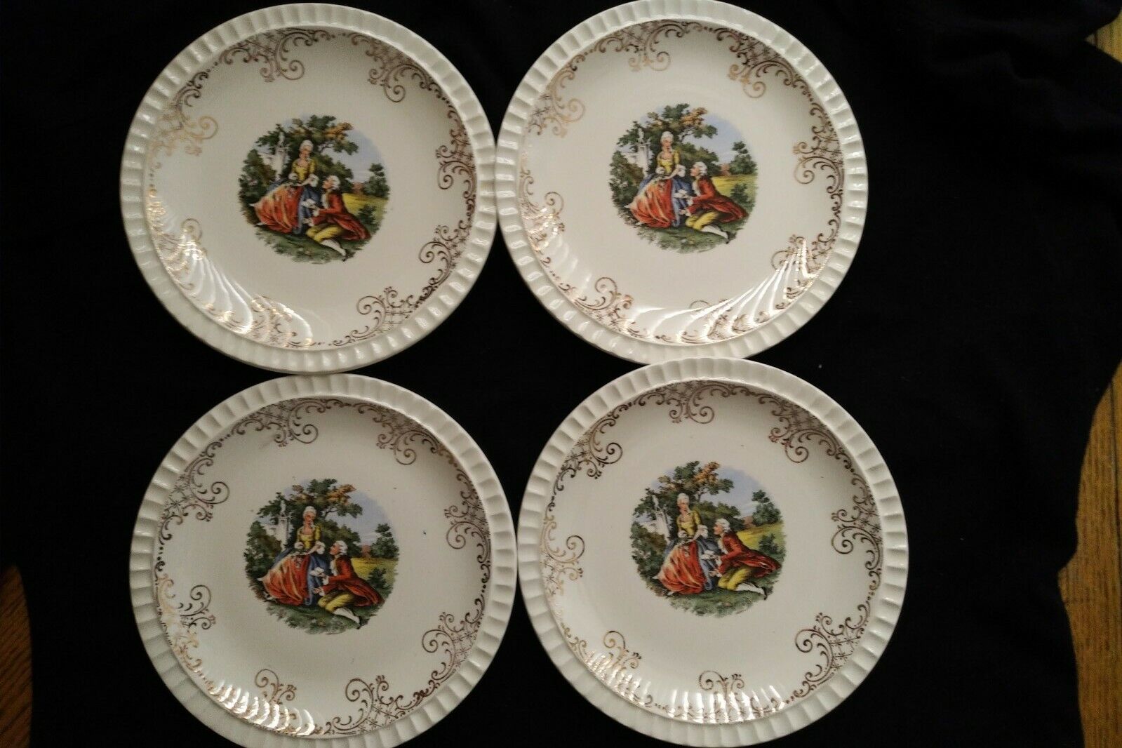 Vintage Set Love Story FRAGONARD Courting Couple Collector Dishes Plates 