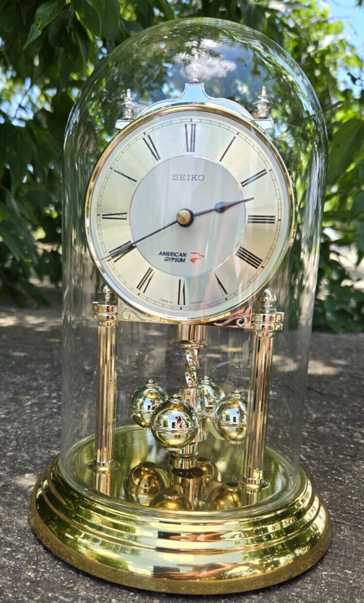 Vintage Seiko Glass Dome Clock In Great Working Condition
