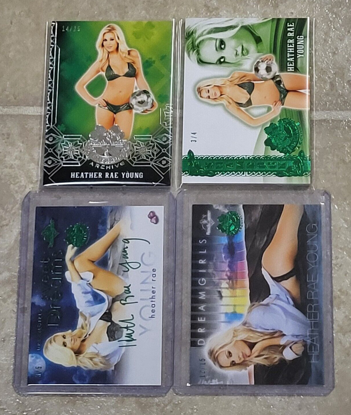 Heather Rae Young Benchwarmer 4 Card Numbered Lot.