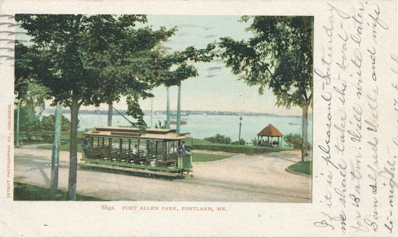 PORTLAND ME - Fort Allen Park showing Street Car - udb - 1905
