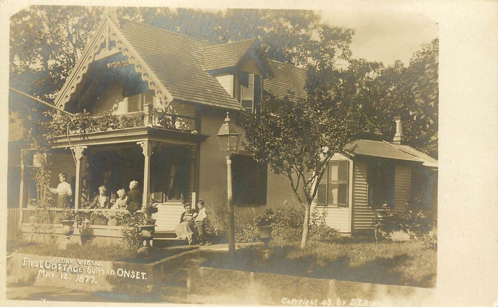 FIRST COTTAGE BUILT IN ONSET, MASSACHUSETTS, RPPC c 1905 VINTAGE POSTCARD (S316)