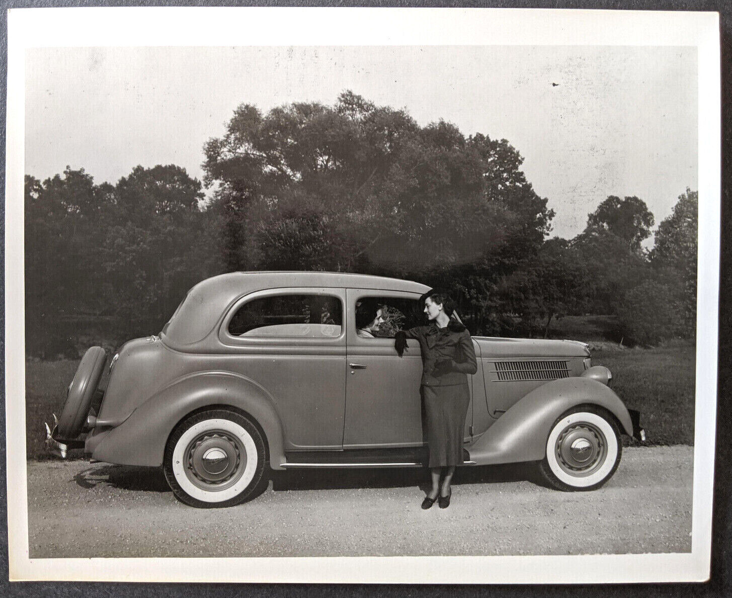 Vintage 1936 Ford Tudor Auto Photo 8 x 10 Pro Stamped Applegate & Applegate