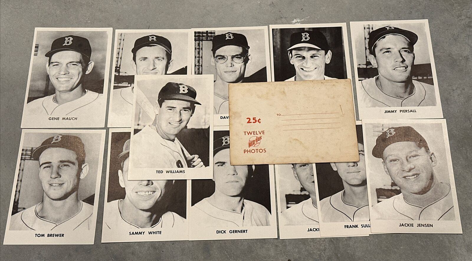 1956 Boston Red Sox COMPLETE SET 12 Card Picture Pack Ted Williams w Envelope