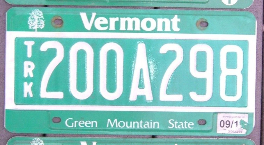 VERMONT 2012-2017 Debossed license plate  200A298