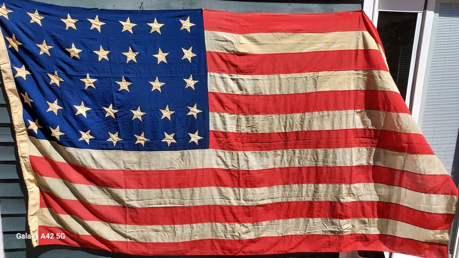 American Flag 34 Star Kansas 1863  Sewn 60 X 107\