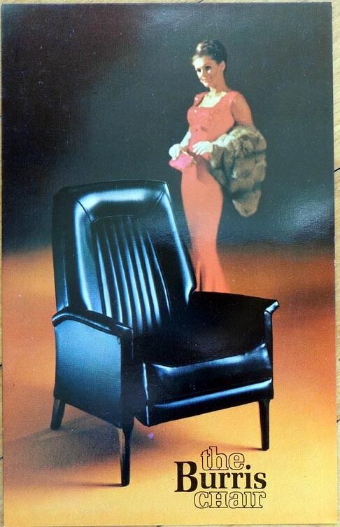 1960s Chrome Advertising Postcard: \'The Burris Chair\' - \'As Seen in Playboy\'