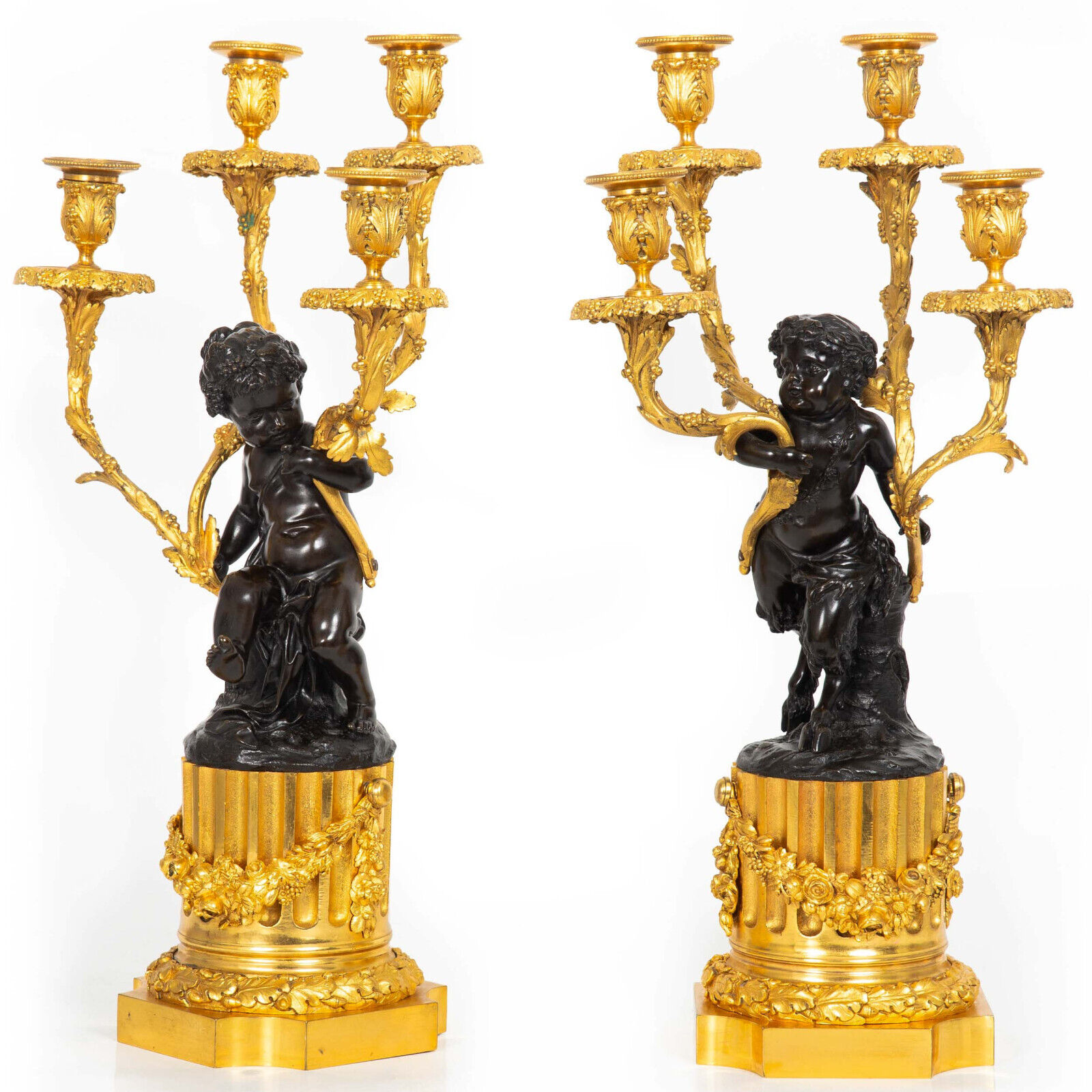 Pair of French Antique Four-Light \