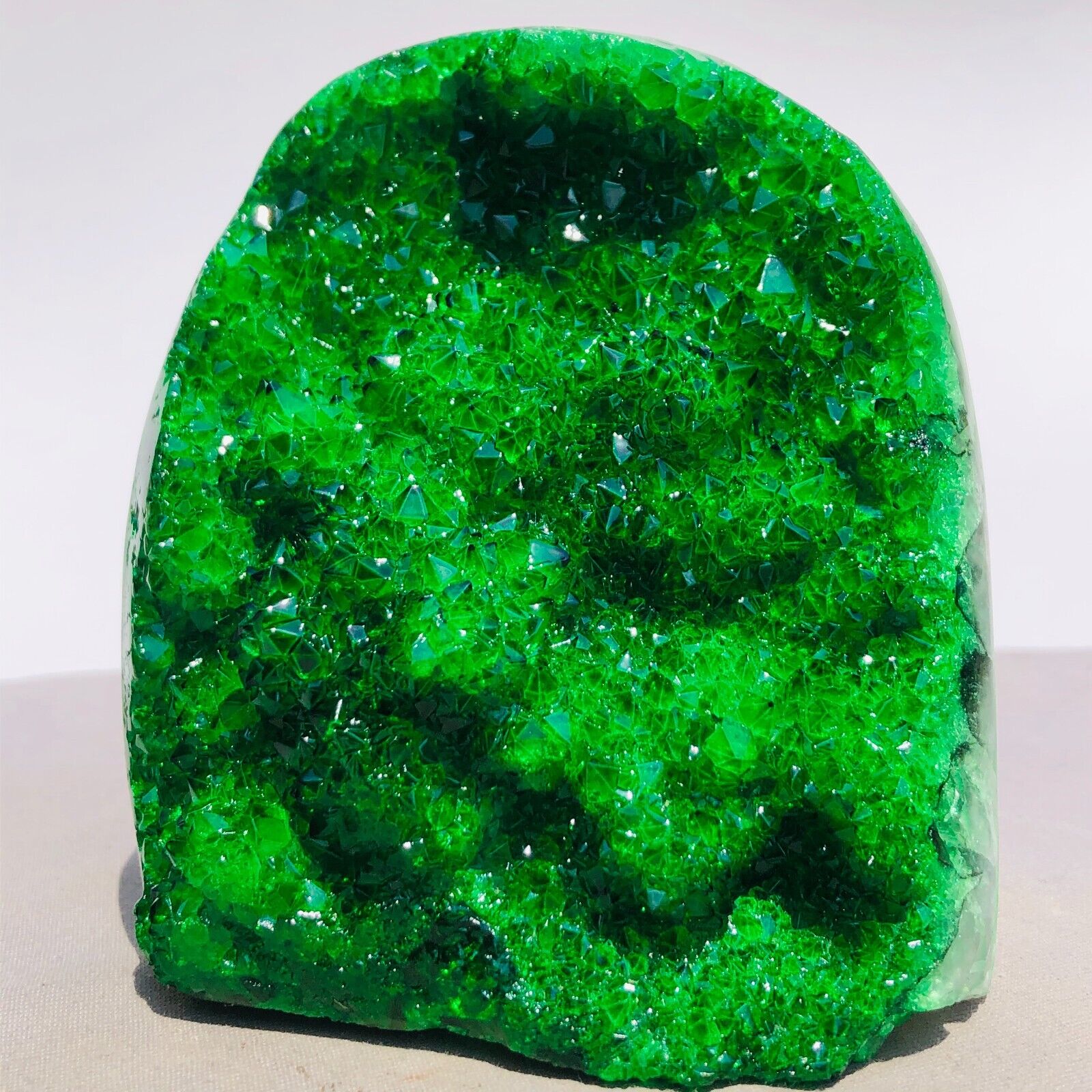 2.32lb  New Find green geode quartz cluster crystal Cathedrals specimen Healing