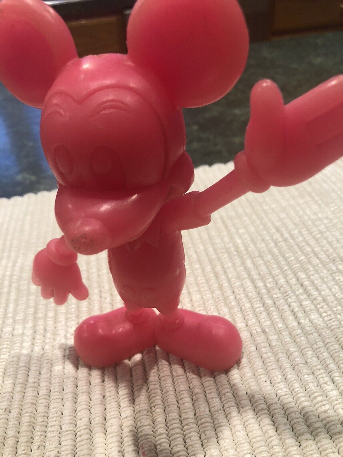 Vintage 1970’s Marx Toy Co. Pink Mickey Mouse Hard Plastic