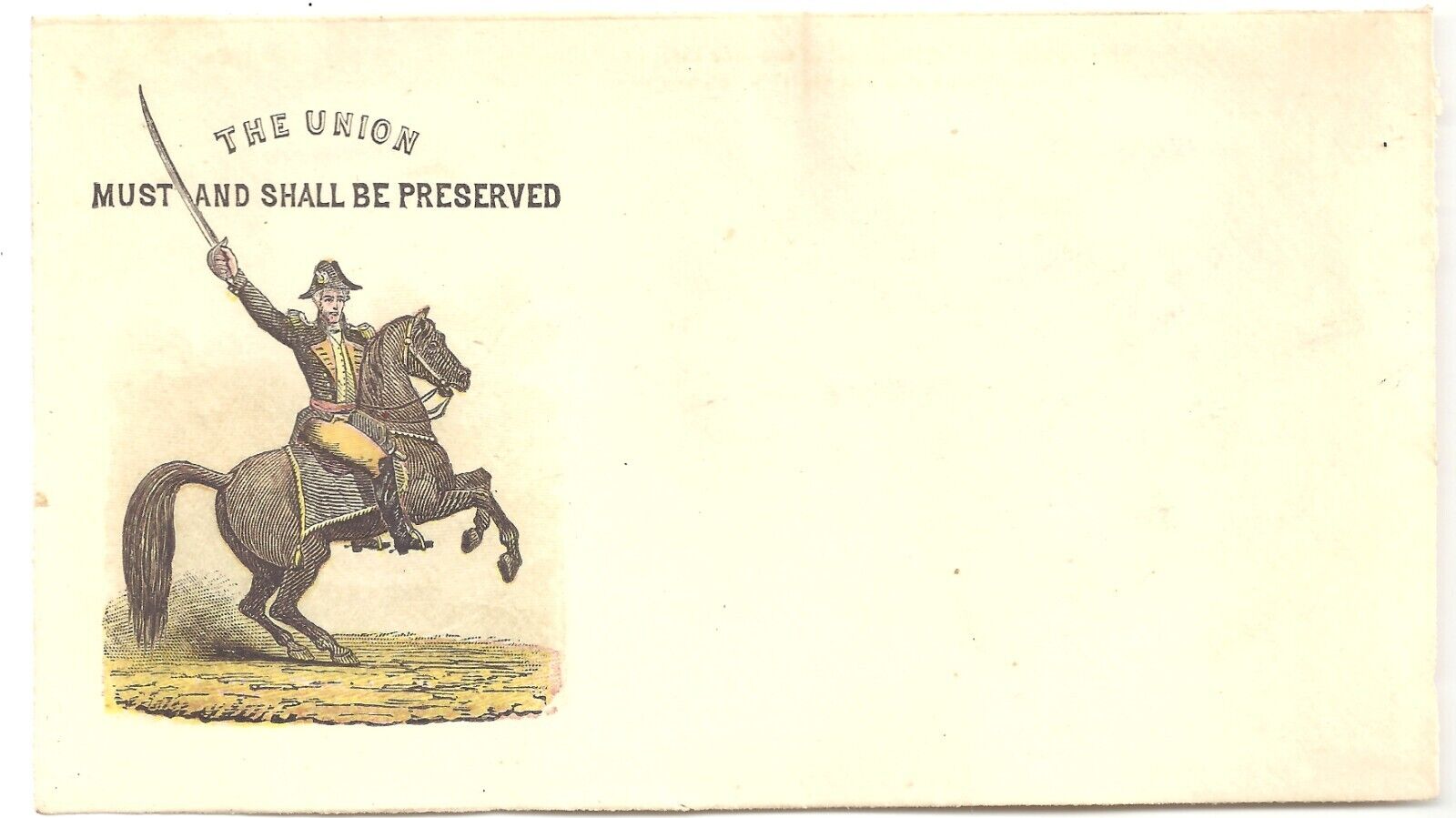 Civil War Cover ~ Andrew Jackson on Horseback, Sword Raised ~ Front Only