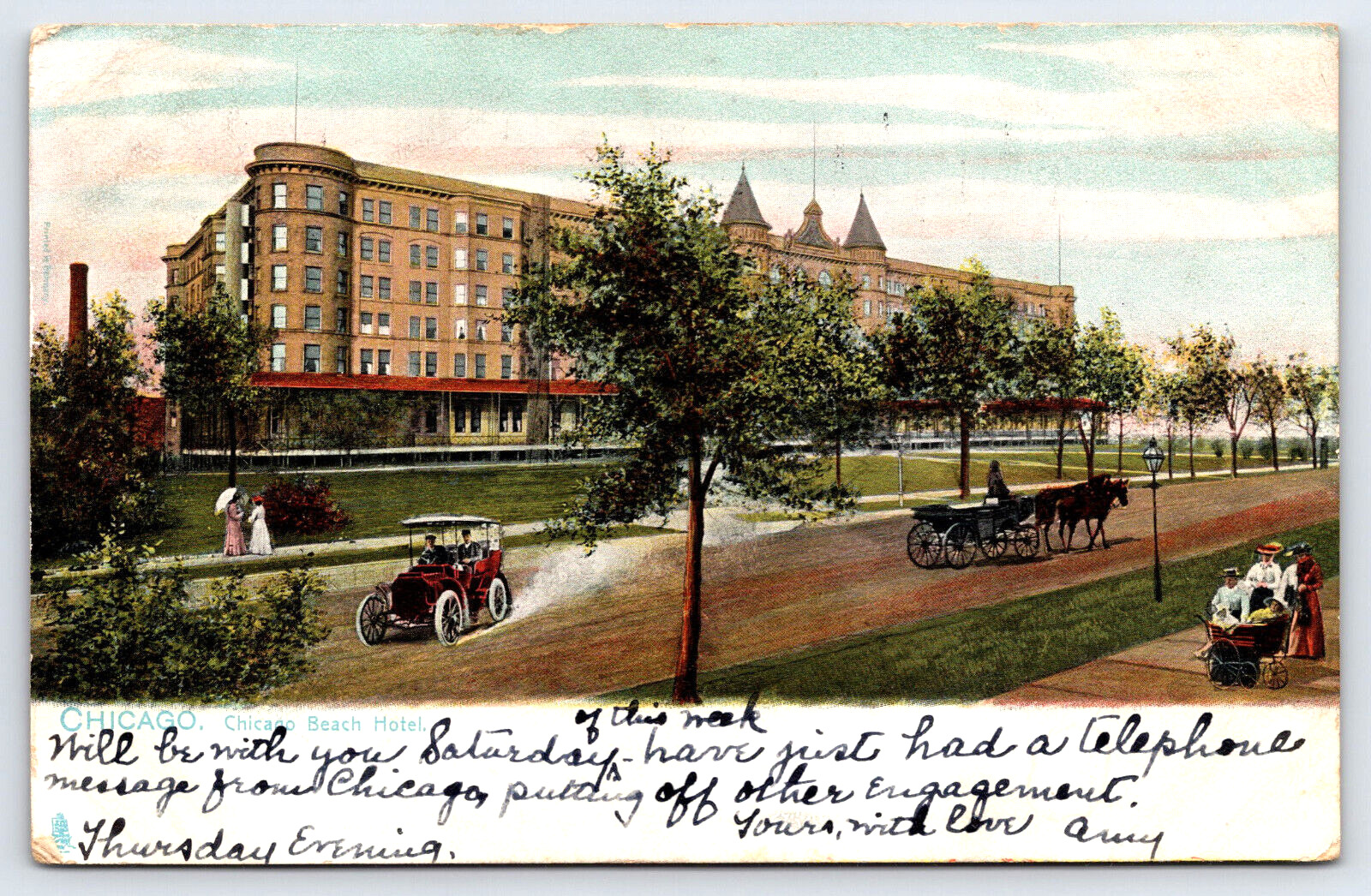 Chicago IL-Illinois, Chicago Beach Hotel, Raphael Tuck & Sons, Vintage Postcard