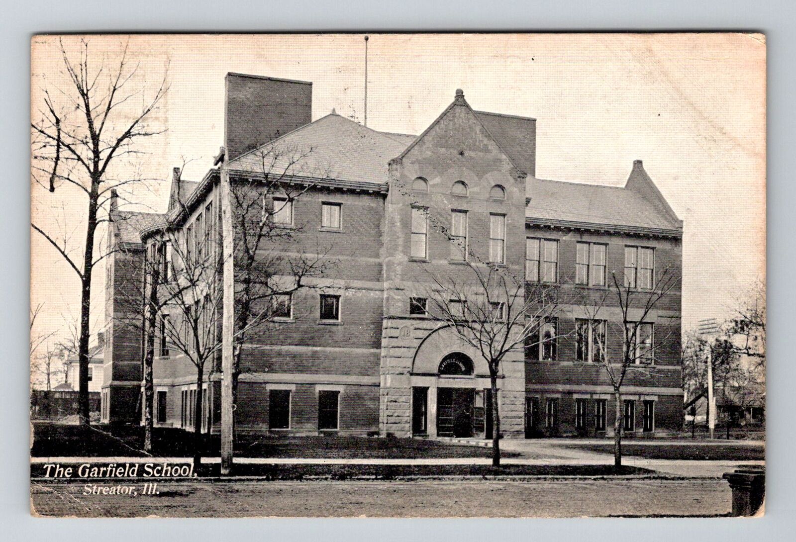 Streator, IL-Illinois, The Garfield School Antique c1909, Vintage Postcard