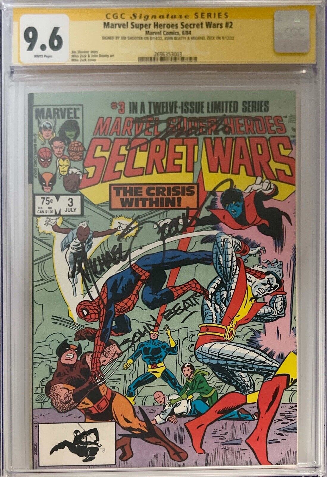 Marvel Super Heroes Secret Wars #3 - Marvel Comics 1984 CGC 9.6 Signed