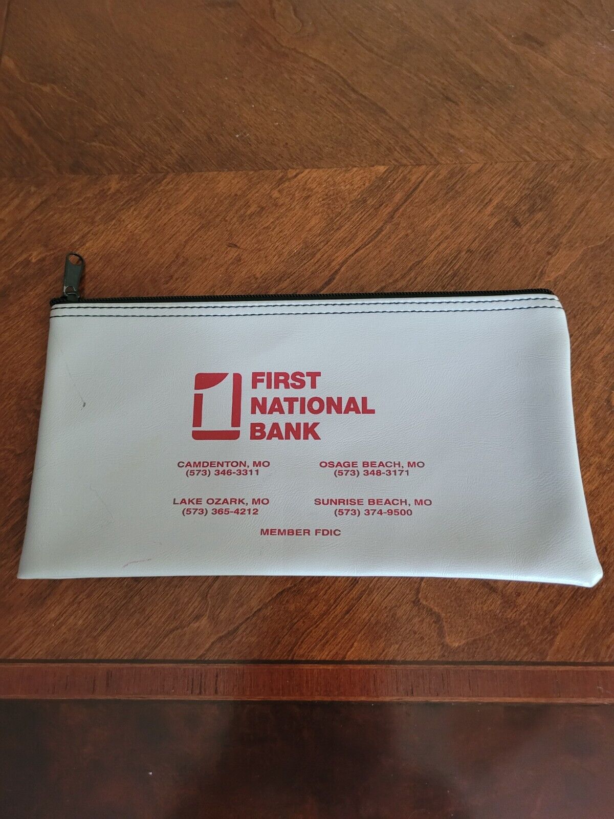 Vintage First National Bank Money bag
