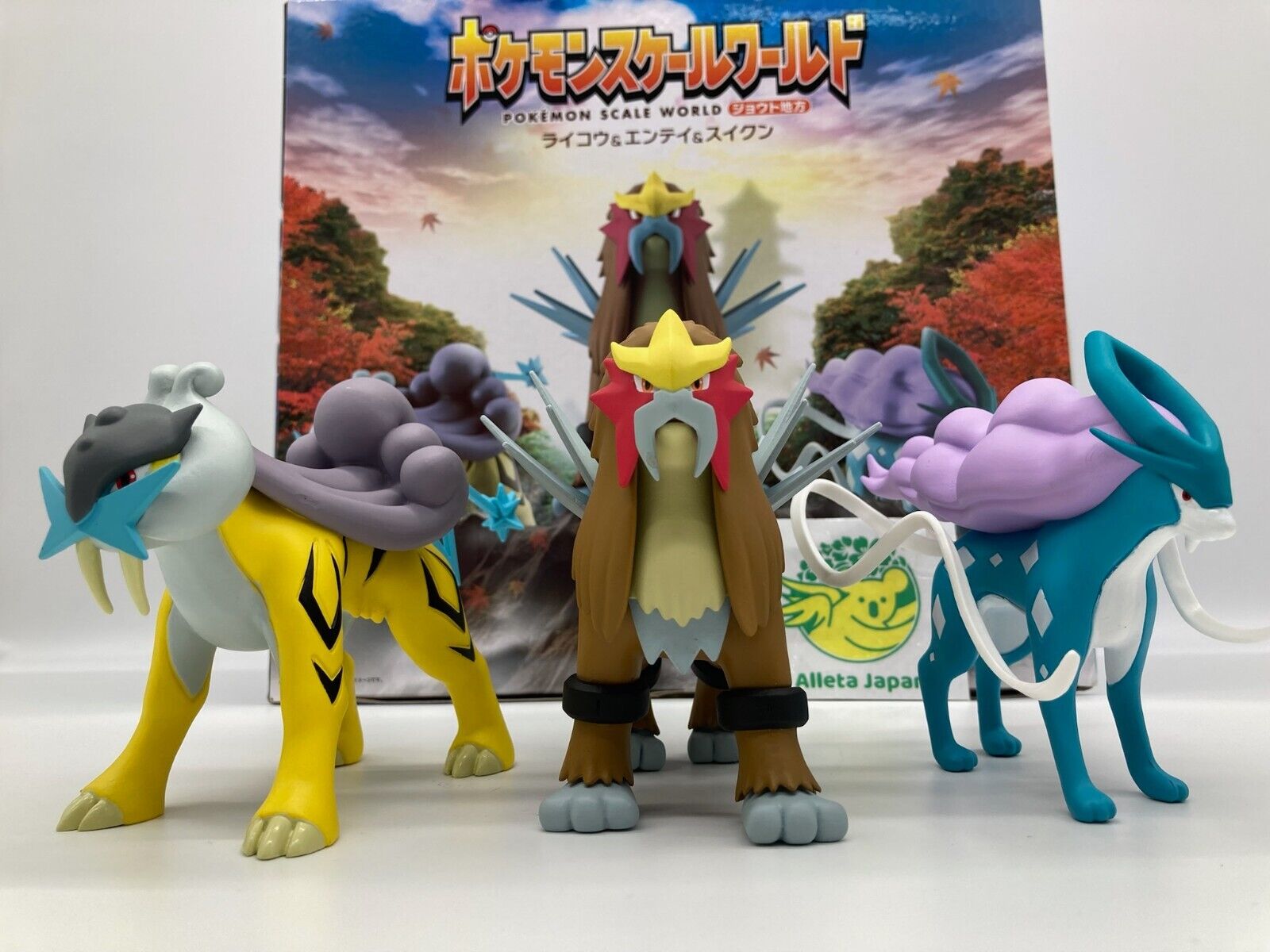 Pokemon Scale World Johto Region Raikou Entei Suicune limited Toy Anime Figure  