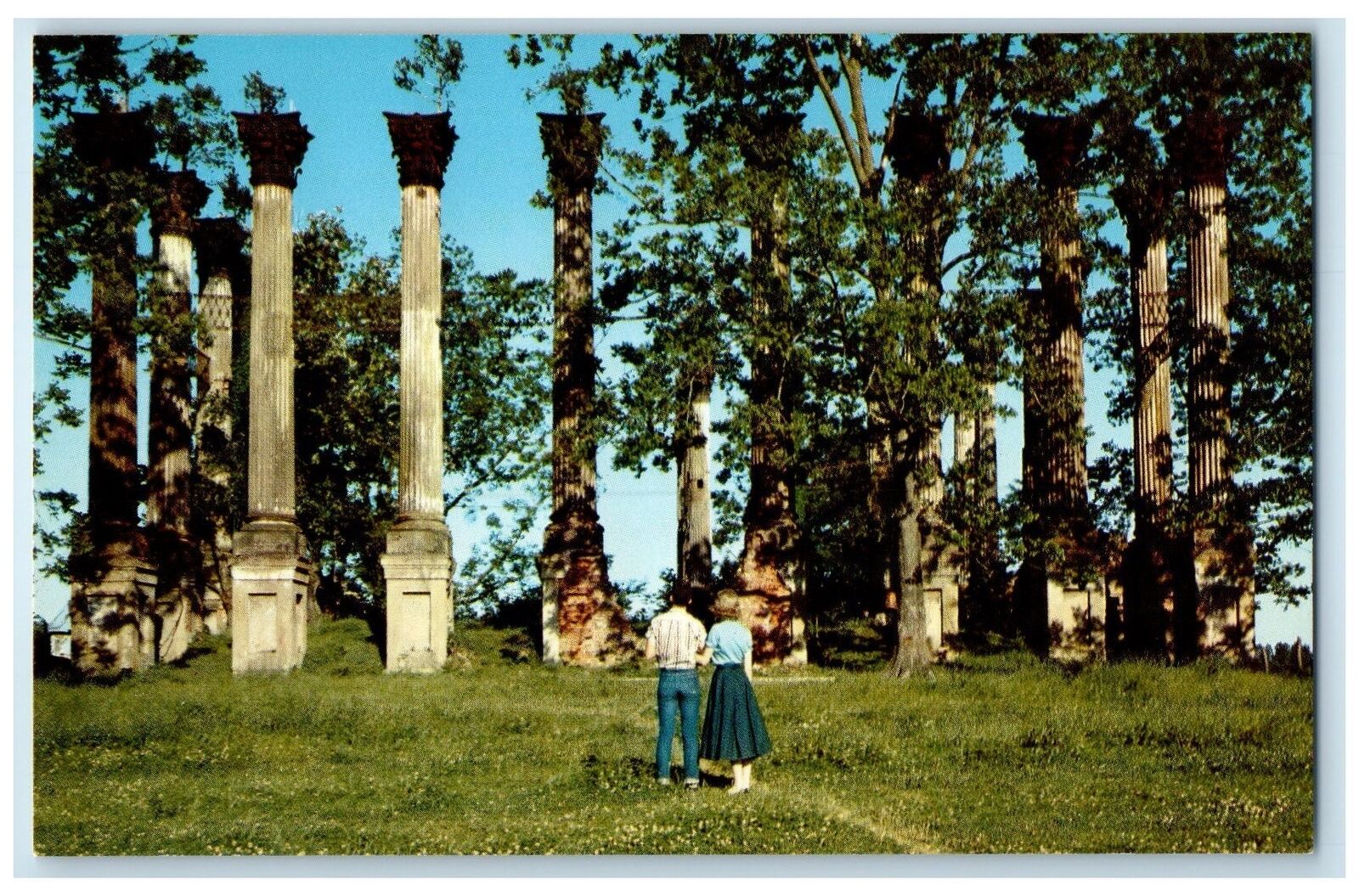 c1960\'s Ruins Of Windsor Scene Lorman Mississippi MS Unposted Vintage Postcard