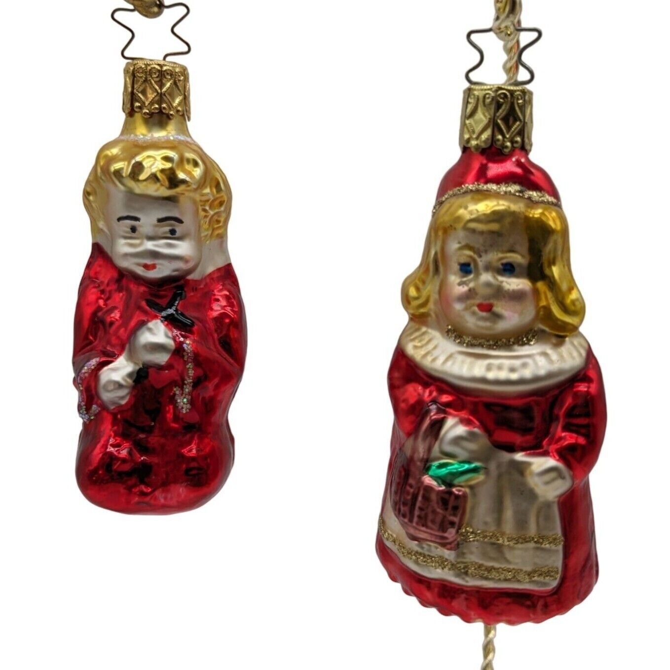 Inge Glas Ornaments Christmas Goodies and Young Man Blown Glass Germany
