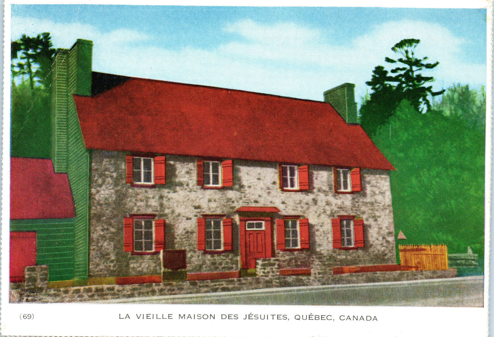 La Vieille Maison Des Jesuites Quebec Canada Folkard Folded Vintage Postcard F30