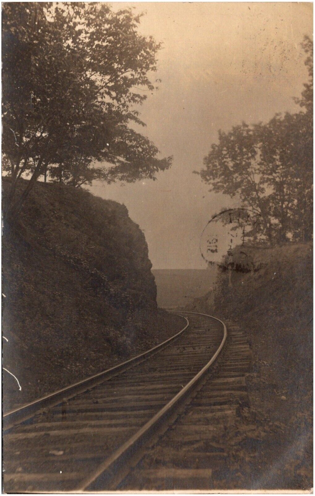 Train Tracks near Berryville Virginia VA Scenic View 1912 RPPC Postcard Photo
